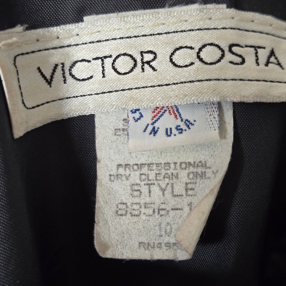 Victor Costa Metallic Silver Puff-Sleeve Maxi Gown - Picture 13 of 15